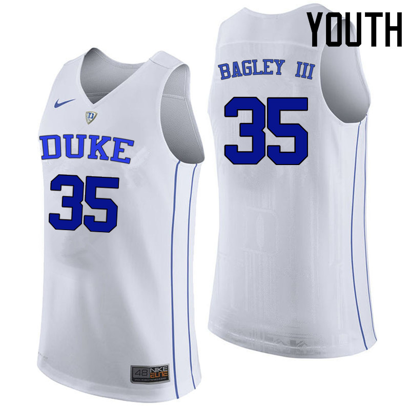 Youth Duke Blue Devils #35 Marvin Bagley III College Basketball Jerseys Sale-White - Click Image to Close